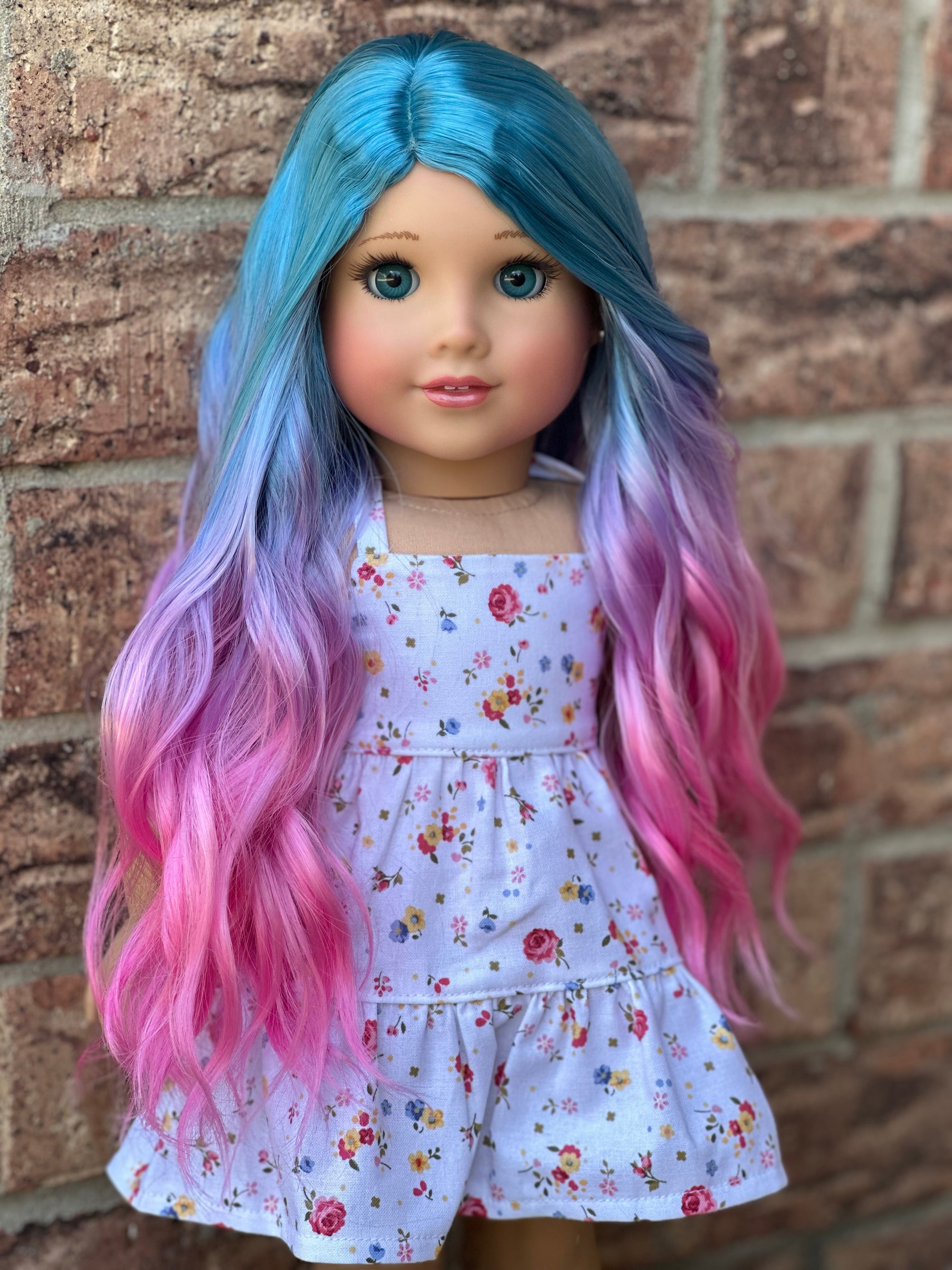 SECONDS Lavish Cotton Candy Imperfect wig DallasDollCo